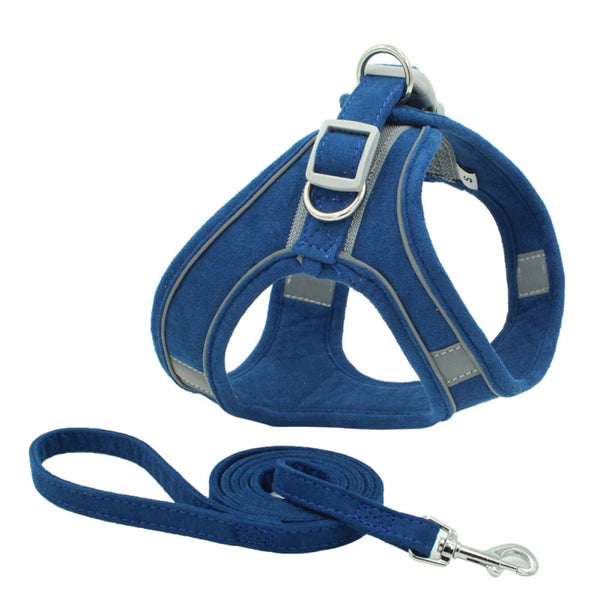 Suede Reflective Harness and Leash