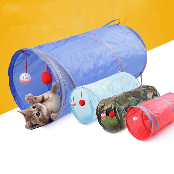 Pet Puzzle Cat Toy Collapsible Cat Tunnel Ringing Paper Cat Passage